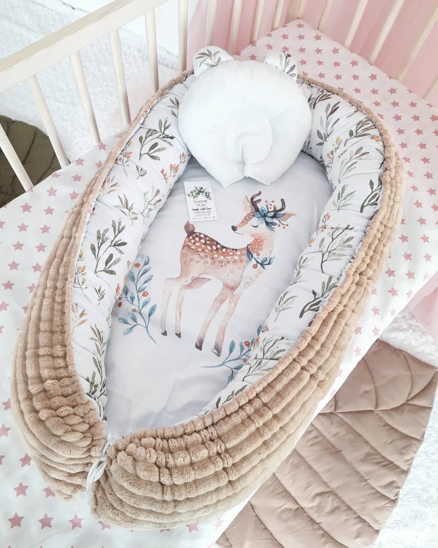 Deer Print Baby Nest, Customized Baby Nest