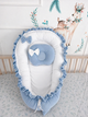 Baby Nest for Newborn. Velour BabyNest Blue-White