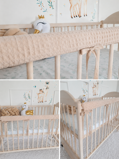 Cotton Rail Cover: Protect Your Baby's Crib in Style Cream