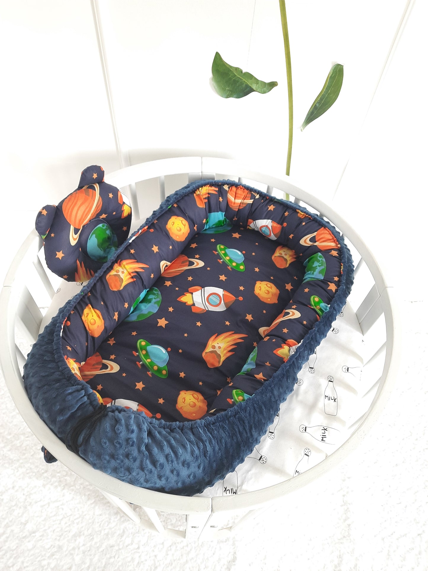 Baby Nest for Newborn. Cotton Babynest + Pillow