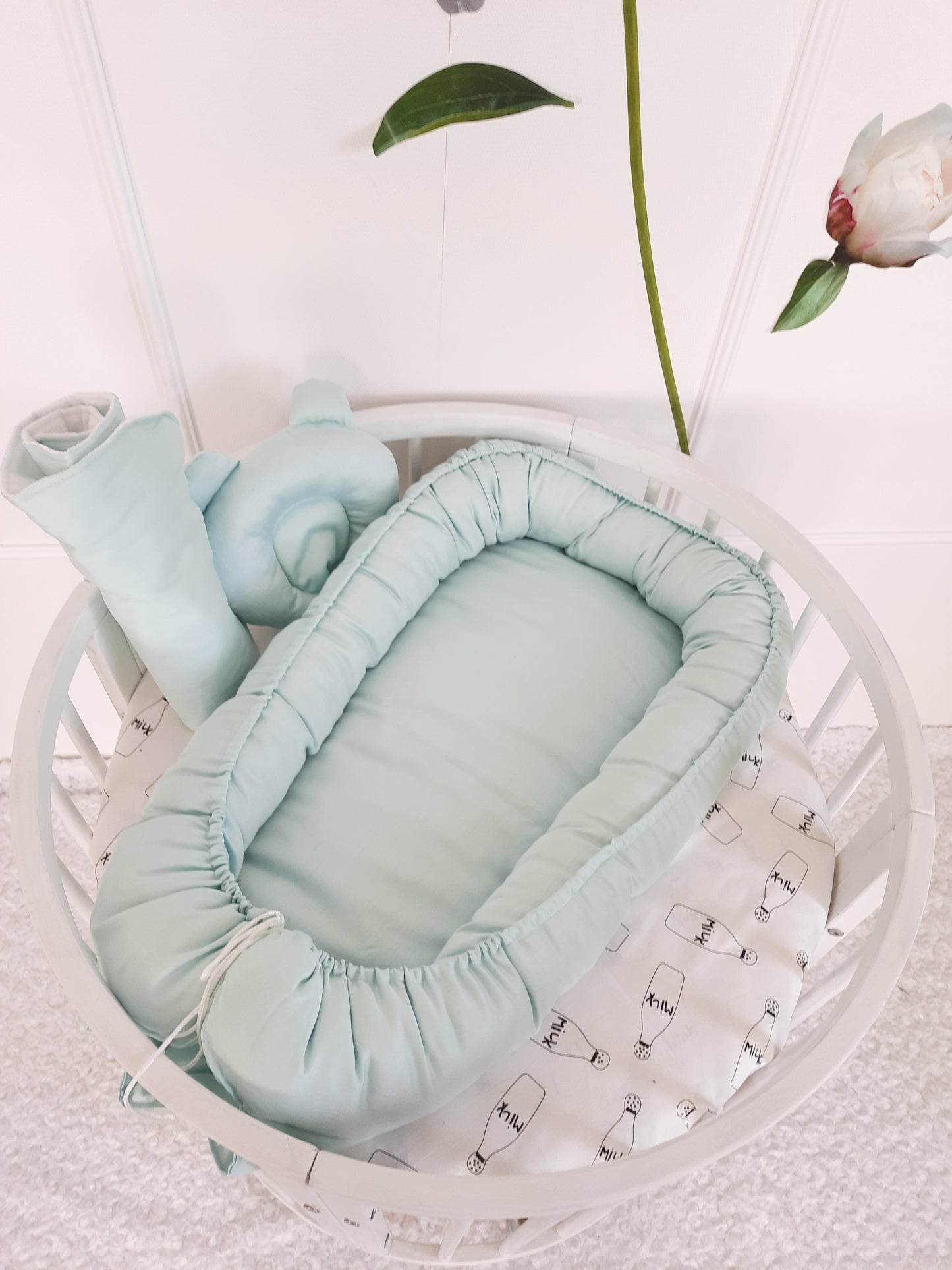 Baby Nest for Newborn. Cotton Babynest + Pillow