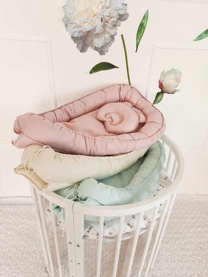 Baby Nest for Newborn. Cotton Babynest + Pillow