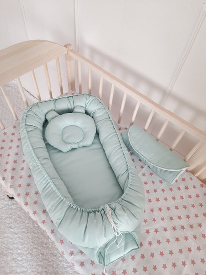 Baby Nest for Newborn. Cotton Babynest + Pillow