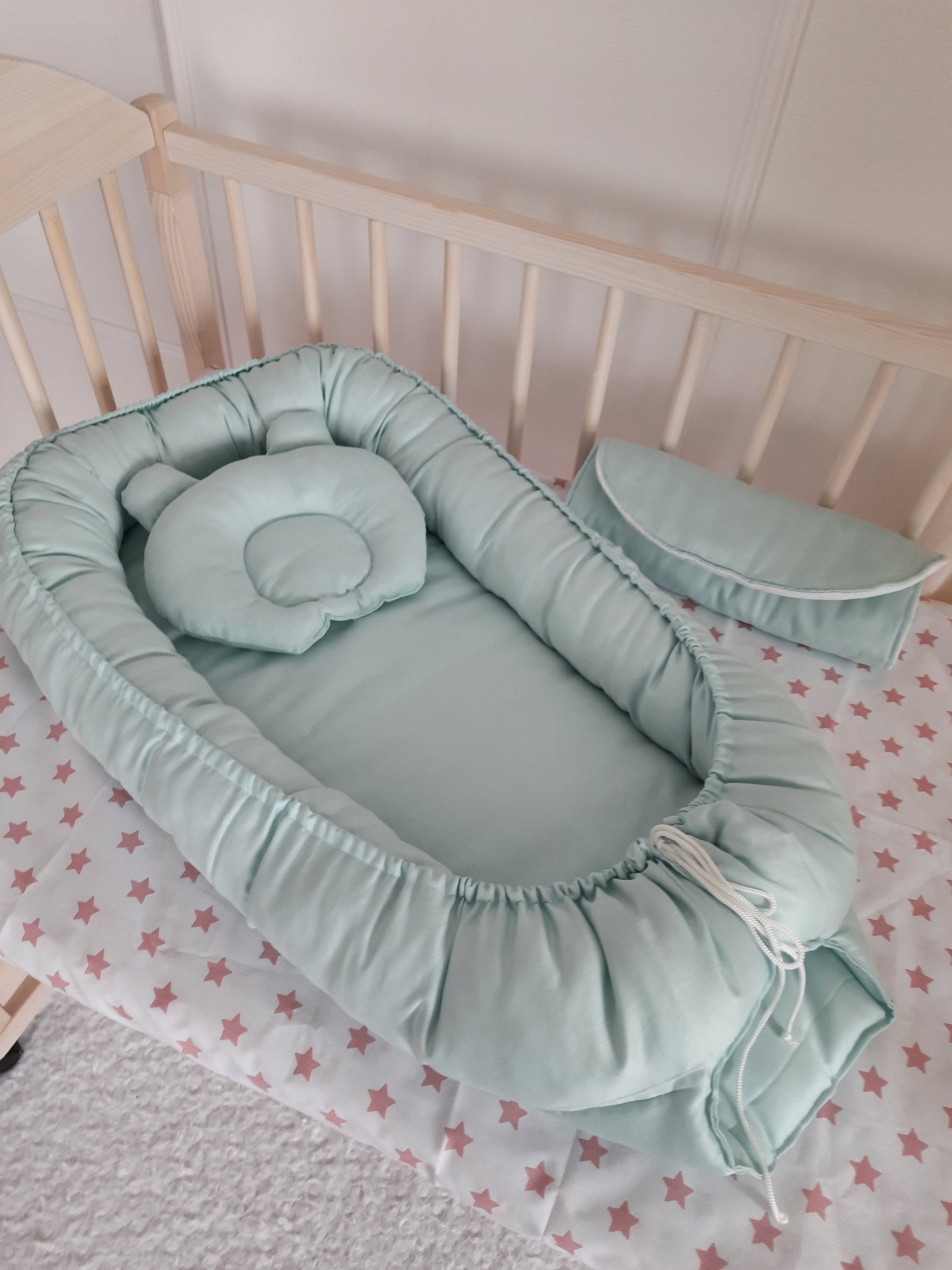 Baby Nest for Newborn. Cotton Babynest + Pillow