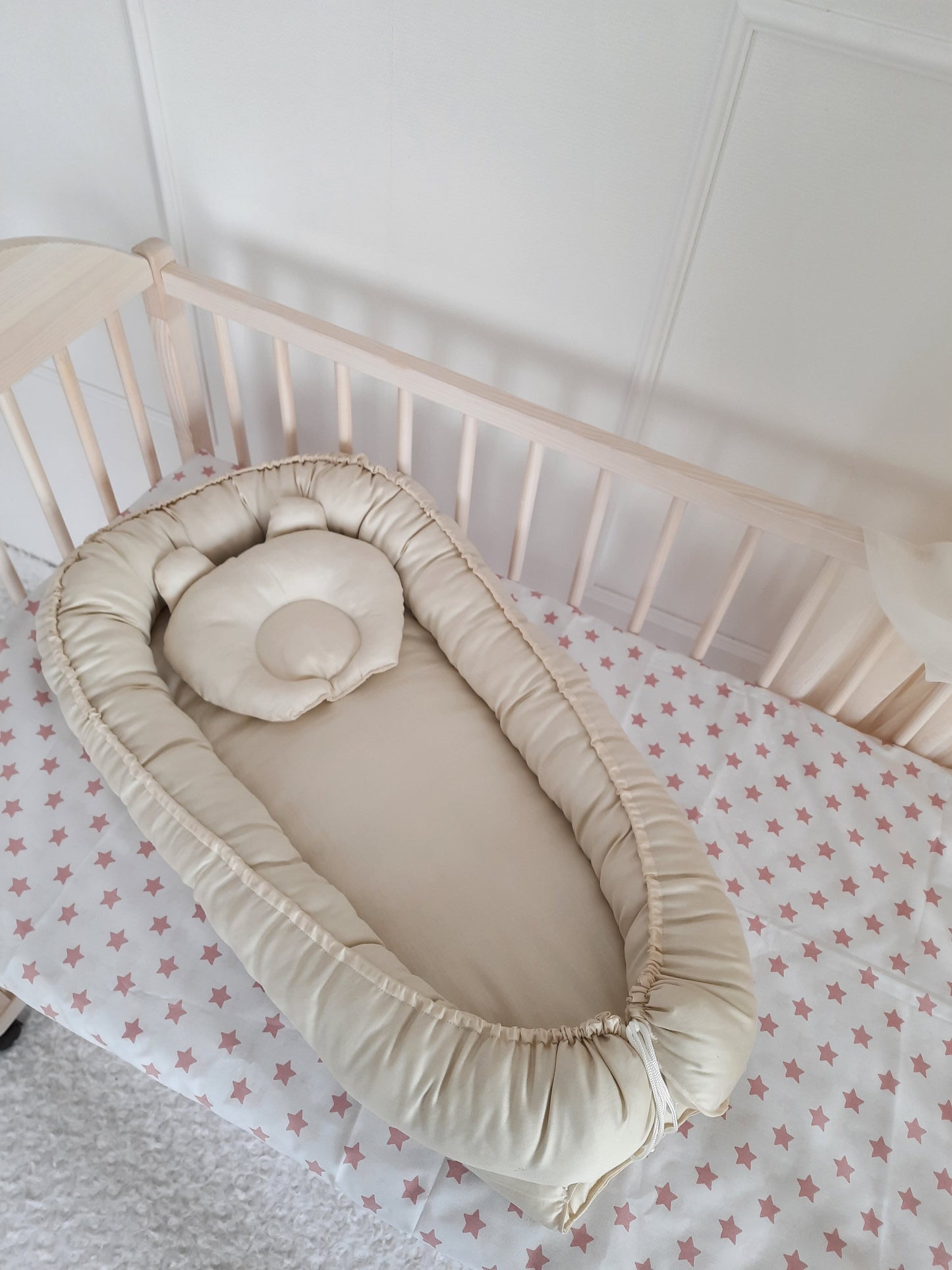 Baby Nest for Newborn. Cotton Babynest + Pillow