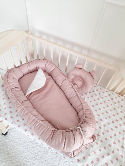 Baby Nest for Newborn. Cotton Babynest + Pillow