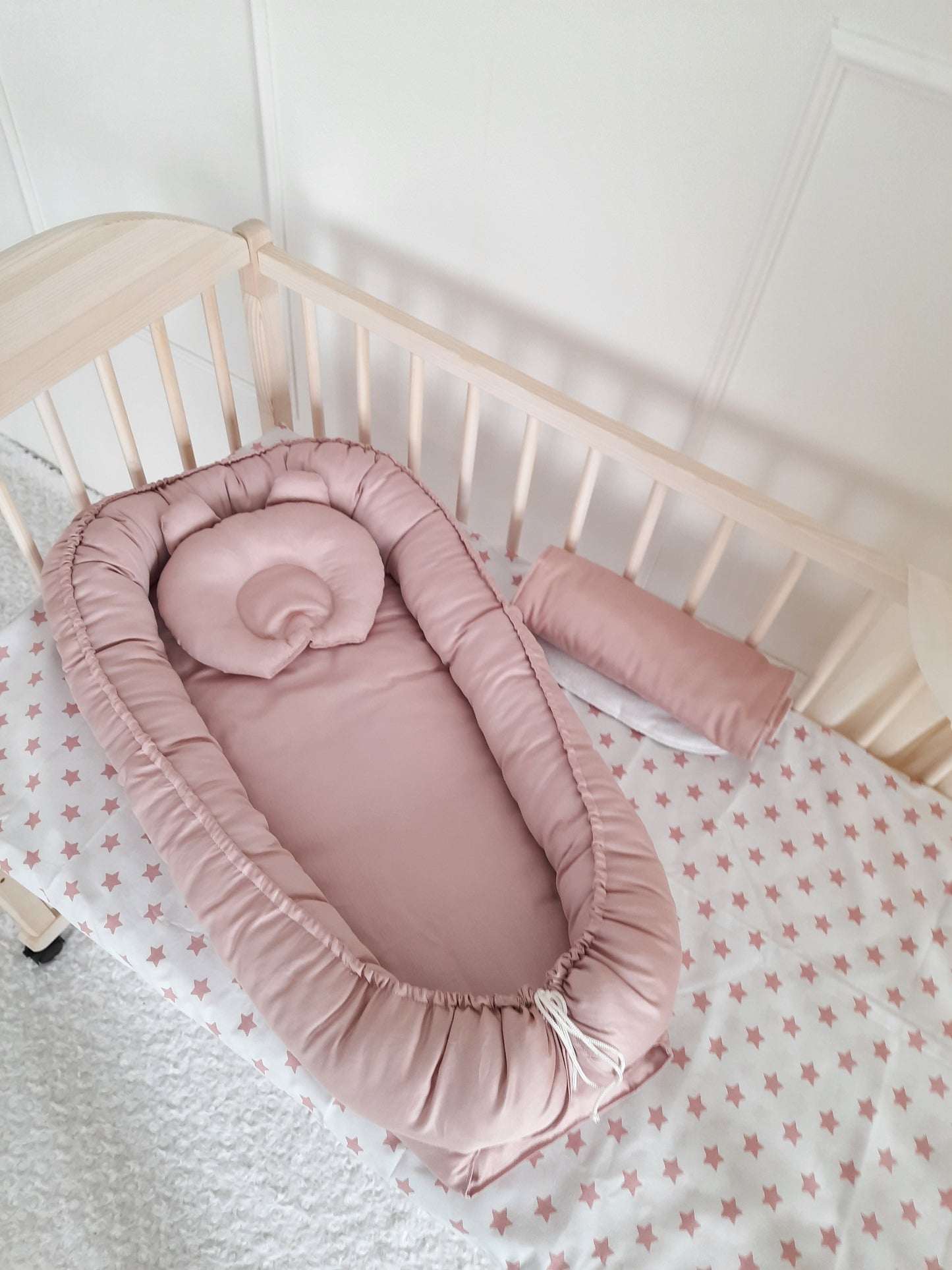 Baby Nest for Newborn. Cotton Babynest + Pillow