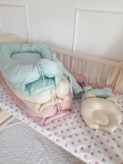 Baby Nest for Newborn. Cotton Babynest + Pillow