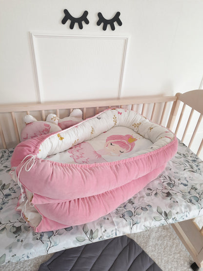 Baby Nest for Newborn. Cotton Babynest + Pillow