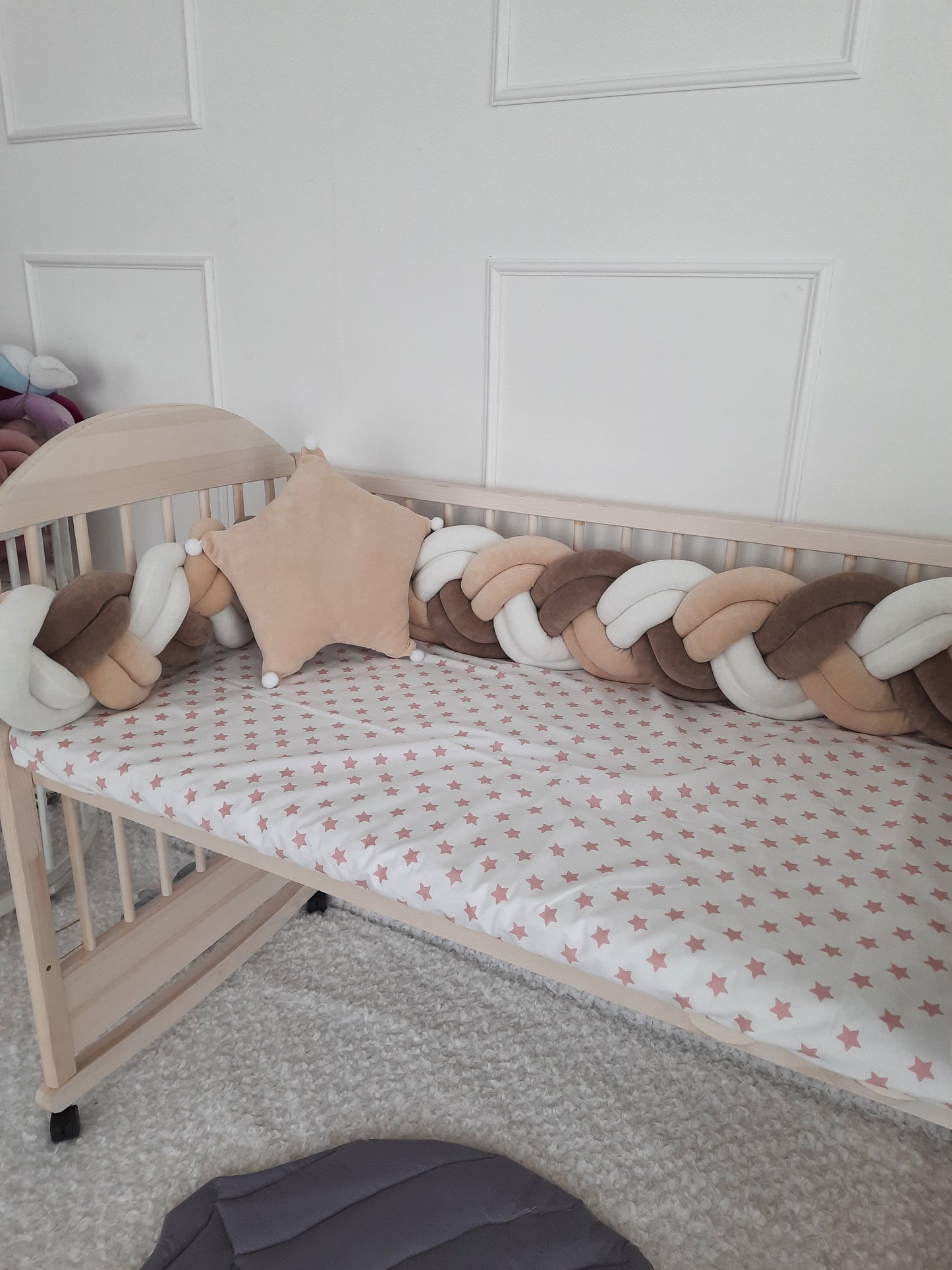 Pink Double Braided Crib Bumper