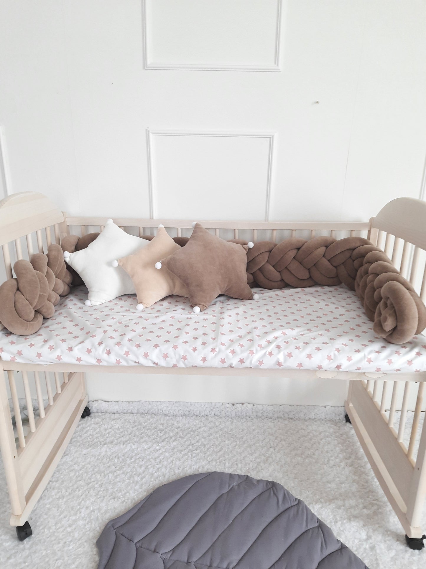 Light Olive Double Braided Crib Bumper