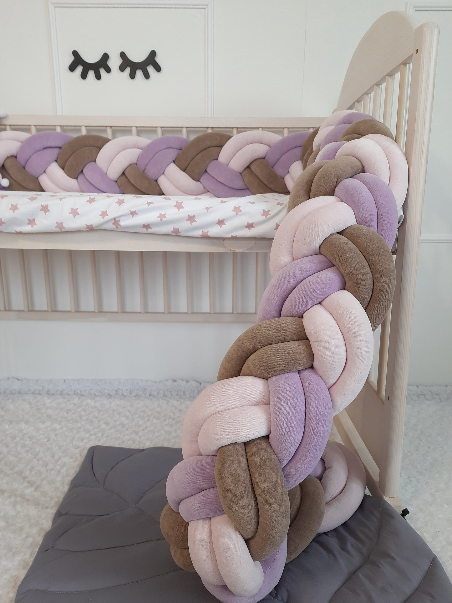 Blue Double Braided Crib Bumper