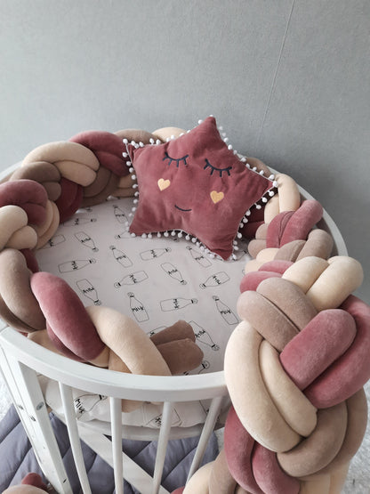 Light Pink Double Braided Crib Bumper