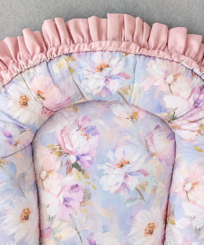 Baby Nest for Newborn. Cotton BabyNest Watercolor Flowers