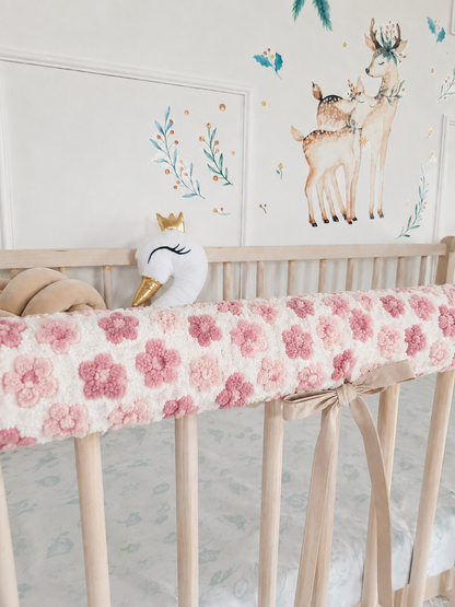 Cotton Rail Cover: Protect Your Baby's Crib in Style Sherpa Pink