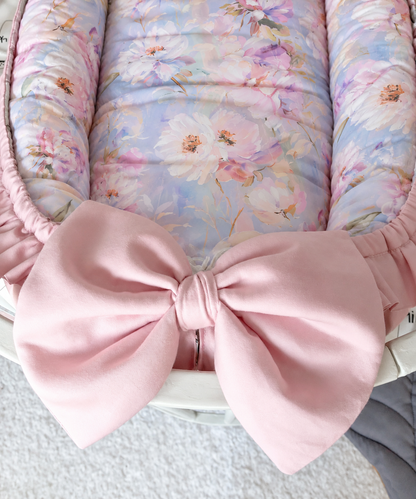 Baby Nest for Newborn. Cotton BabyNest Watercolor Flowers