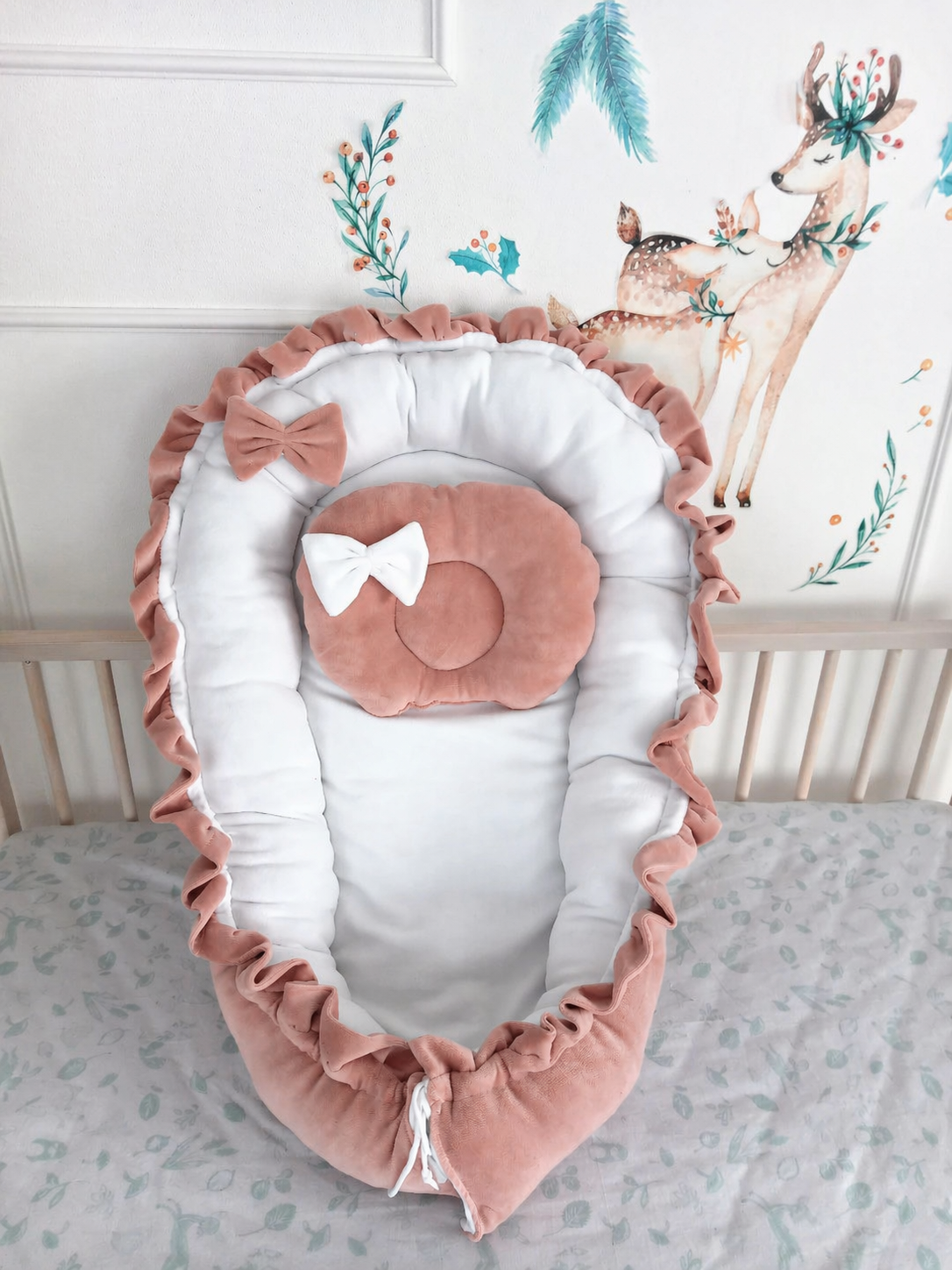Baby Nest for Newborn. Velour BabyNest Rose