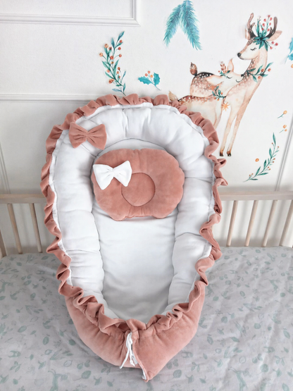 Baby Nest for Newborn. Velour BabyNest Beige