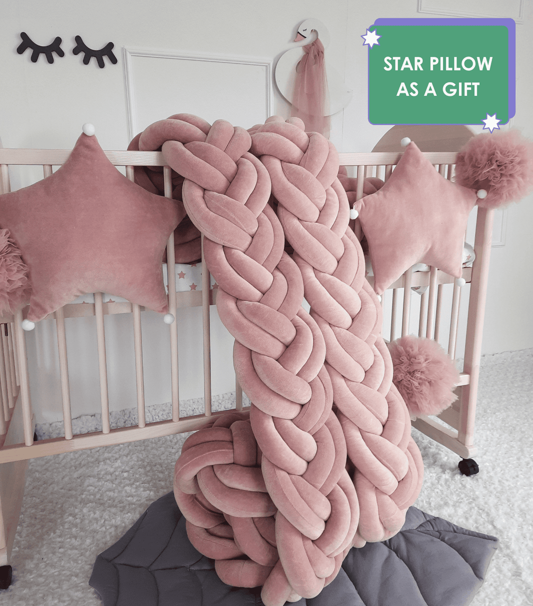 Braided Crib Bumpers Soft and Safe Nursery Protectors Allbright Kids