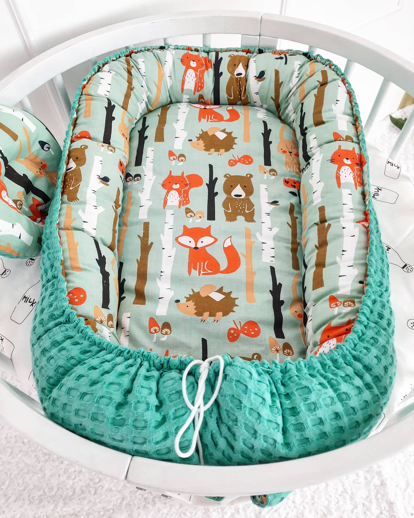 Baby Nest for Newborn. Cotton Babynest + Pillow