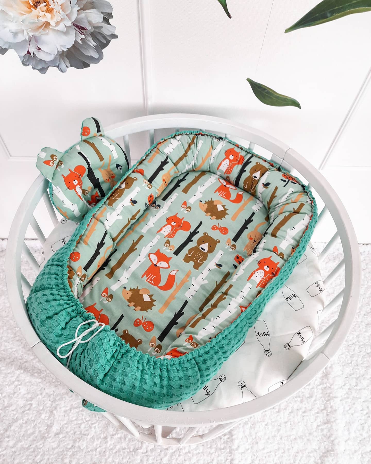 Baby Nest for Newborn. Cotton Babynest + Pillow