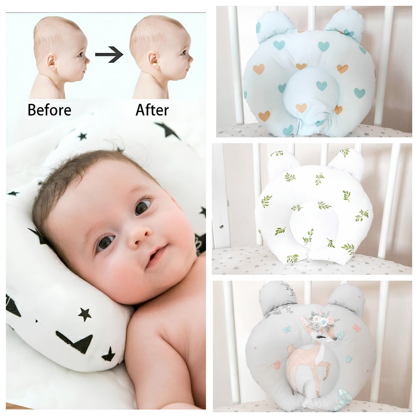 Orthopedic Infant Pillow with Plush Minky (Style 1-8)