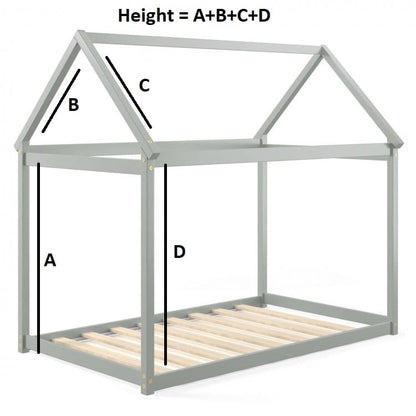 Montessori canopy size chart. The size is calculated by the formula: Height=A+B+C+D