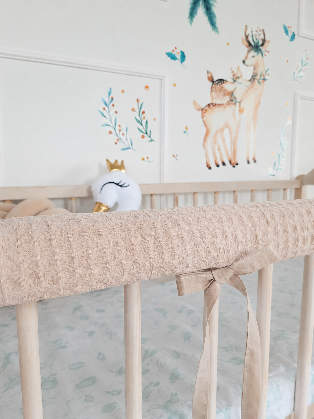 Cotton Rail Cover: Protect Your Baby's Crib in Style Cream