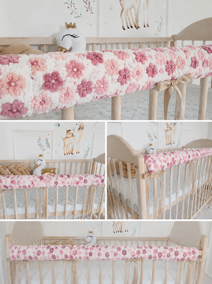 Cotton Rail Cover: Protect Your Baby's Crib in Style Sherpa Pink