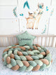 Braided Crib Bumper - Weaving in 3 Strips and star pillow on top of it. Front side