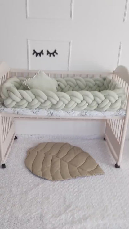 Light Olive Double Braided Crib Bumper