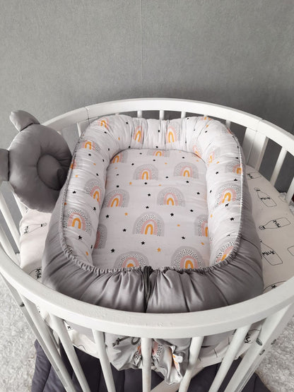 Raibow Baby nest for newborn. Cotton babynest