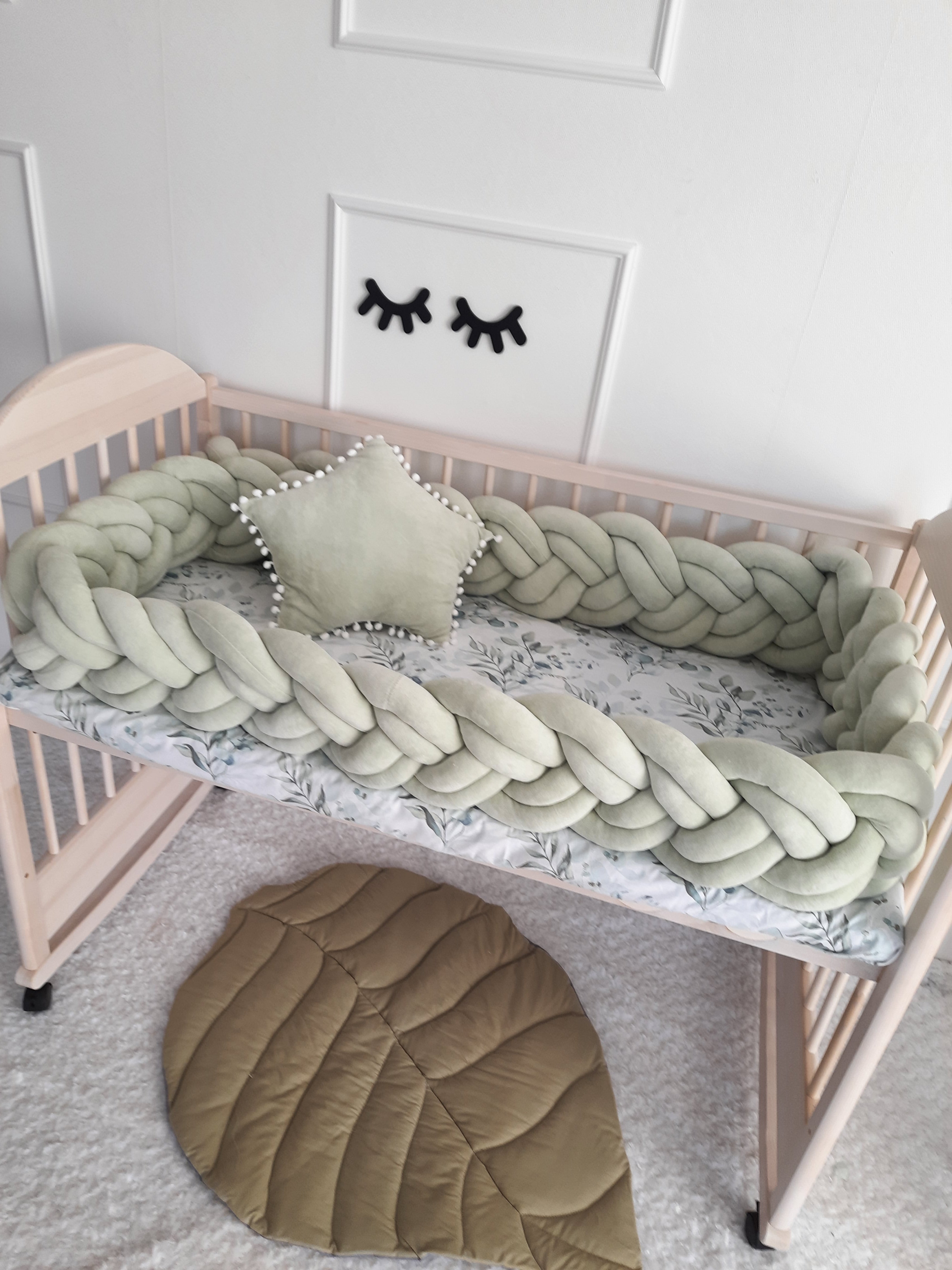 Black braided crib discount bumper