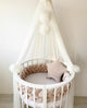 Canopy for crib. Baldachin + pom poms