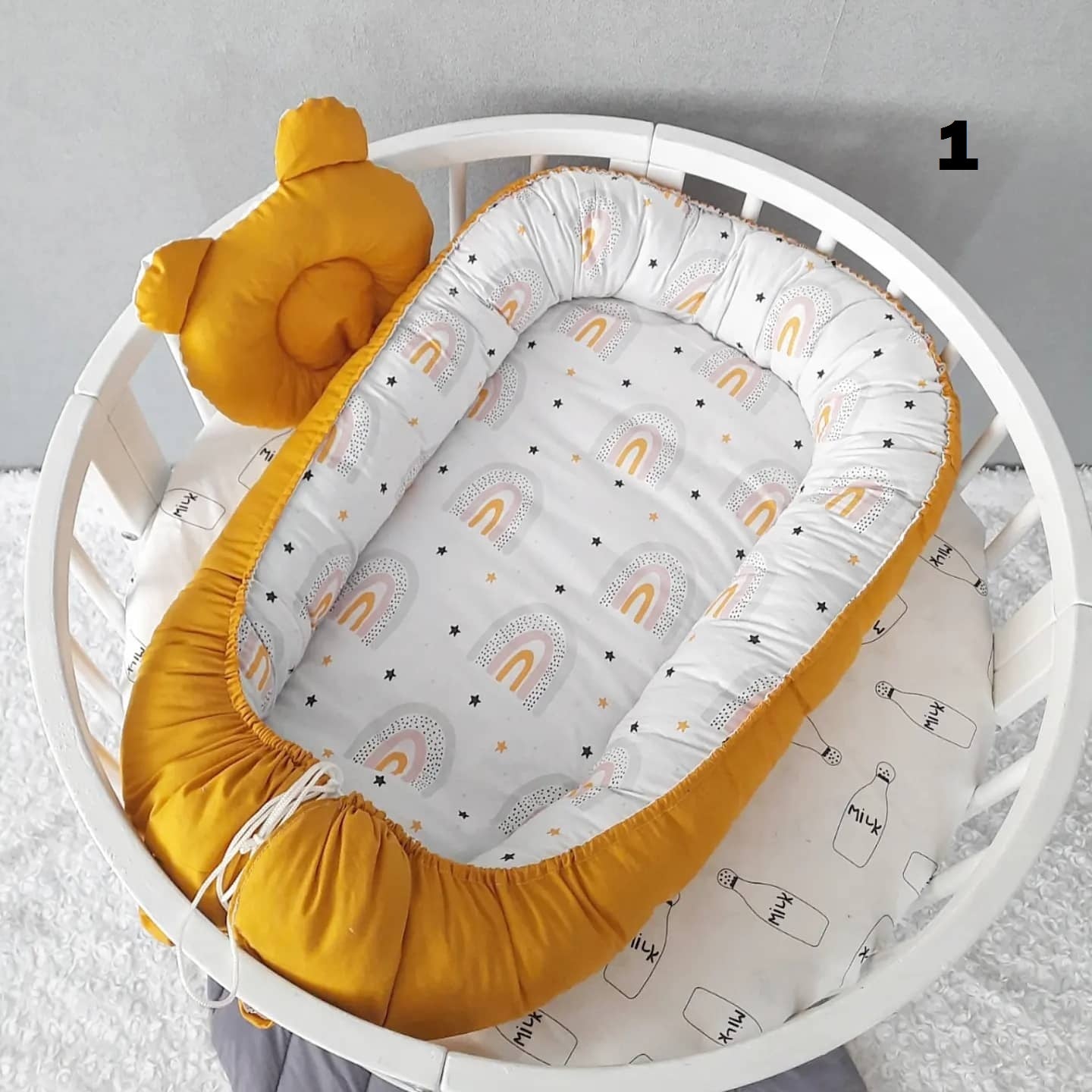 Raibow Baby nest for newborn. Cotton babynest